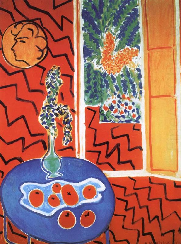 Henri Matisse Red background blue table china oil painting image